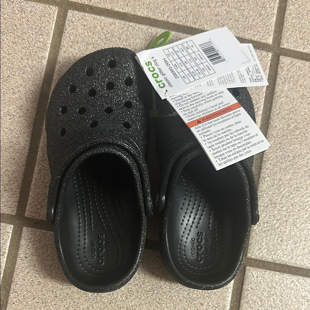 Crocs Kids' Classic Clog - Black Glitter